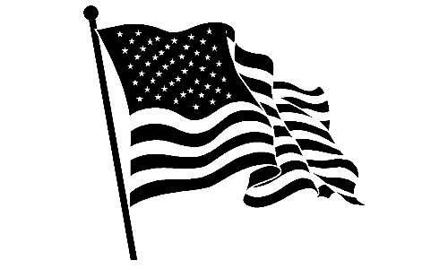 clip art american flag black and white - photo #37